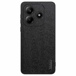 For Xiaomi Redmi Note 14 5G Tree Bark Leather Shockproof Phone Case(Black)