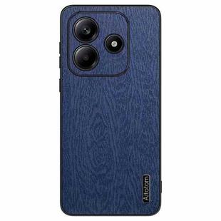 For Xiaomi Redmi Note 14 5G Tree Bark Leather Shockproof Phone Case(Blue)