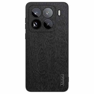 For Xiaomi 15 Pro Tree Bark Leather Shockproof Phone Case(Black)