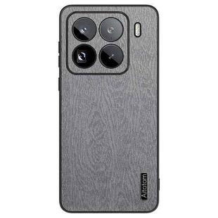 For Xiaomi 15 Pro Tree Bark Leather Shockproof Phone Case(Grey)