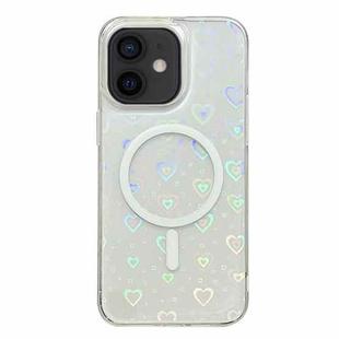 For iPhone 12 Laser Love MagSafe TPU Phone Case(Transparent)