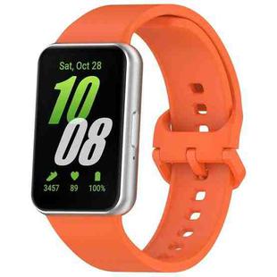 For Samsung Galaxy Fit 3 Solid Color Colorful Buckle Silicone Watch Band(Orange)