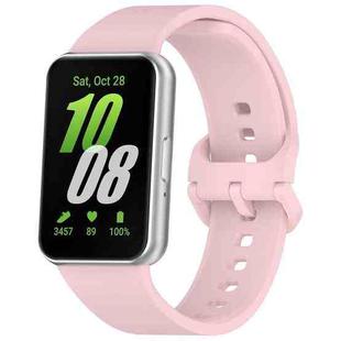 For Samsung Galaxy Fit 3 Solid Color Colorful Buckle Silicone Watch Band(Pink)