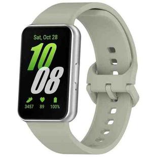 For Samsung Galaxy Fit 3 Solid Color Colorful Buckle Silicone Watch Band(Gray Green)