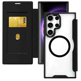 For Samsung Galaxy S24 Ultra 5G MagSafe RFID Blocking Adsorption Flip Leather Phone Case(Black)