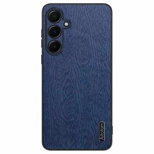 For Samsung Galaxy A55 Tree Bark Leather Shockproof Phone Case(Blue)