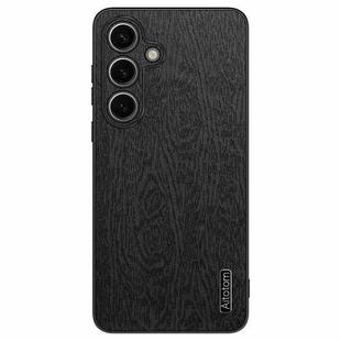 For Samsung Galaxy S23 FE 5G Tree Bark Leather Shockproof Phone Case(Black)