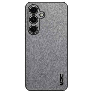 For Samsung Galaxy S23 FE 5G Tree Bark Leather Shockproof Phone Case(Grey)