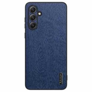 For Samsung Galaxy S24 FE 5G Tree Bark Leather Shockproof Phone Case(Blue)