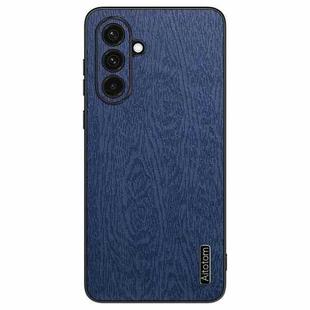 For Samsung Galaxy A36 Tree Bark Leather Shockproof Phone Case(Blue)