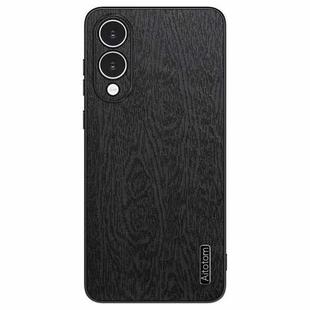 For Samsung Galaxy S25 Edge 5G Tree Bark Leather Shockproof Phone Case(Black)