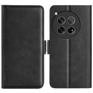 For OnePlus 12 Dual-side Magnetic Buckle Horizontal Flip Leather Phone Case(Black)