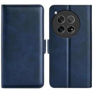 For OnePlus 12 Dual-side Magnetic Buckle Horizontal Flip Leather Phone Case(Dark Blue)