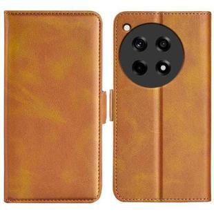 For OnePlus 12R Dual-side Magnetic Buckle Horizontal Flip Leather Phone Case(Yellow)