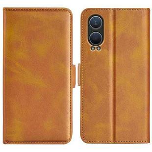 For OnePlus Nord CE4 Lite 5G Dual-side Magnetic Buckle Horizontal Flip Leather Phone Case(Yellow)