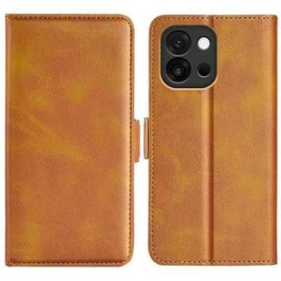 For OnePlus 13T Dual-side Magnetic Buckle Horizontal Flip Leather Phone Case(Yellow)