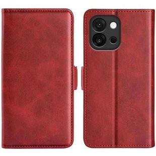 For OnePlus 13T Dual-side Magnetic Buckle Horizontal Flip Leather Phone Case(Red)
