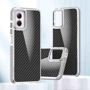 For Motorola Moto G Play 2024 Dual-Color Carbon Fiber Acrylic Hybrid TPU Phone Case(Grey)