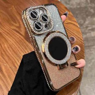 For iPhone Air Rhinestone Mirror Glitter MagSafe TPU Phone Case(Champagne Gold)