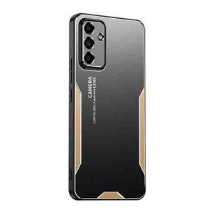For Samsung Galaxy A05s Blade Series TPU Hybrid Metal Phone Case(Gold)