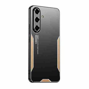 For Samsung Galaxy S25 5G Blade Series TPU Hybrid Metal Phone Case(Gold)