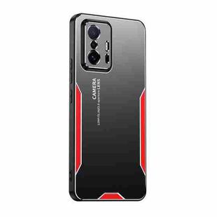 For Xiaomi Mi 11T Blade Series TPU Hybrid Metal Phone Case(Red)