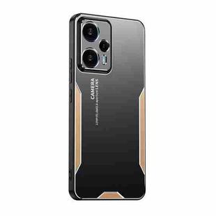 For Xiaomi Redmi Note 12T Pro Blade Series TPU Hybrid Metal Phone Case(Gold)