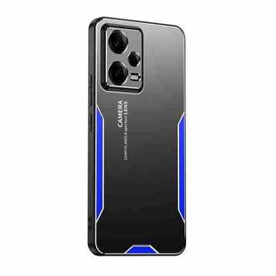 For Xiaomi Redmi Note 12 Pro 5G Global Blade Series TPU Hybrid Metal Phone Case(Blue)