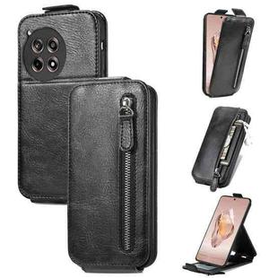 For OnePlus Ace 3 Zipper Wallet Vertical Flip Leather Phone Case(Black)