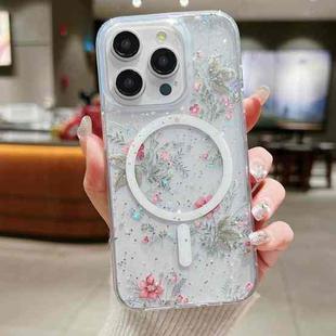 For iPhone 15 Pro Spring Garden MagSafe TPU Phone Case(F04 French Flowers)