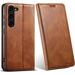 For Samsung Galaxy S23+ 5G Suteni J02 Oil Wax Wallet Leather Phone Case(Brown)