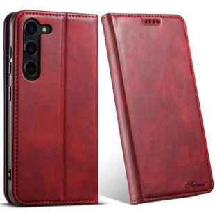 For  Samsung Galaxy S23 5G Suteni J02 Oil Wax Wallet Leather Phone Case(Red)