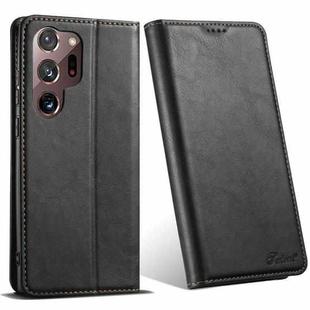 For Samsung Galaxy Note20 Ultra Suteni J02 Oil Wax Wallet Leather Phone Case(Black)