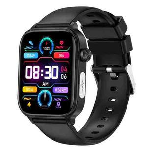 ET570 1.96 inch Color Screen Smart Watch Silicone Strap, Support Bluetooth Call / ECG(Black)