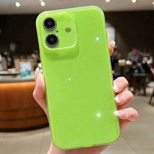 For iPhone 16 Plus Jelly Glitter Solid Color TPU Phone Case(Fluorescent Green)