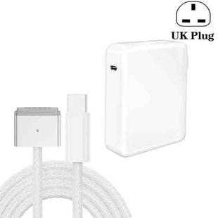 UK Plug 140W USB-C PD Power Adapter with Type-C to Magsafe3 Magnetic Charging Cable, Length: 2 m