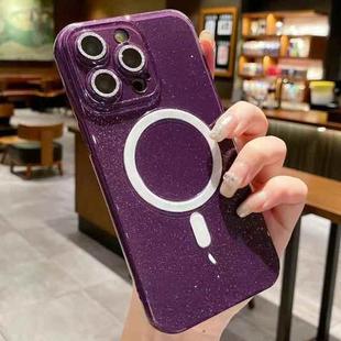 For iPhone 13 Pro Jelly Glitter Solid Color MagSafe TPU Phone Case(Night Purple)