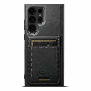 For Samsung Galaxy S24 Ultra 5G Suteni H17 Oil Eax Leather Detachable Wallet Phone Case(Black)