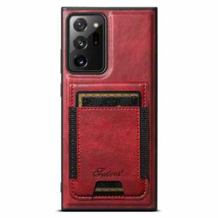 For Samsung Galaxy Note20 Ultra Suteni H17 Oil Eax Leather Detachable Wallet Phone Case(Red)