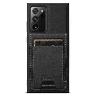 For Samsung Galaxy Note20 Ultra Suteni H17 Litchi Texture Leather MagSafe Detachable Wallet Phone Case(Black)