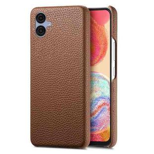 For Samsung Galaxy A04e Litchi Oil Edge Leather Back Phone Case(Brown)