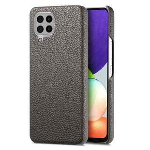 For Samsung Galaxy A22 4G Litchi Oil Edge Leather Back Phone Case(Grey)
