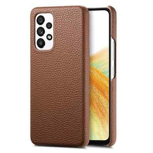 For Samsung Galaxy  A33 5G Litchi Oil Edge Leather Back Phone Case(Brown)