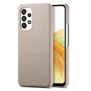 For Samsung Galaxy  A33 5G Litchi Oil Edge Leather Back Phone Case(Khaki)