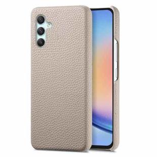 For Samsung Galaxy A34 Litchi Oil Edge Leather Back Phone Case(Khaki)