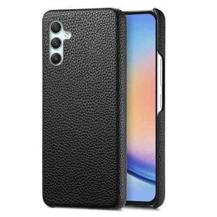 For Samsung Galaxy A34 Litchi Oil Edge Leather Back Phone Case(Black)