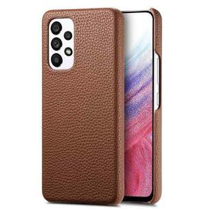 For Samsung Galaxy A53 5G Litchi Oil Edge Leather Back Phone Case(Brown)