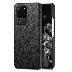 For Samsung Galaxy S20 Ultra Litchi Oil Edge Leather Back Phone Case(Black)