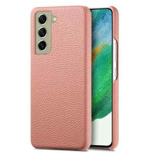 For Samsung Galaxy S21 FE 5G Litchi Oil Edge Leather Back Phone Case(Pink)