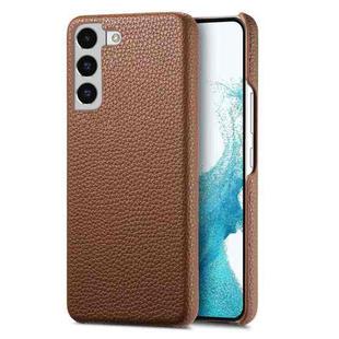 For Samsung Galaxy S22 5G Litchi Oil Edge Leather Back Phone Case(Brown)